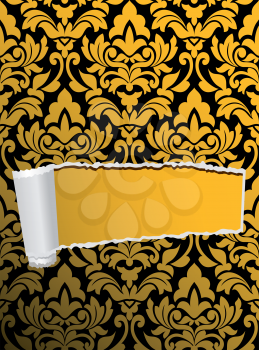 Royalty Free Clipart Image of Ripped Wallpaper