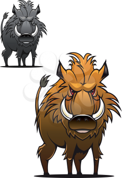 Royalty Free Clipart Image of Wild Boars