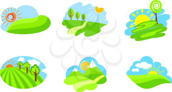 Royalty Free Clipart Image of Nature Scenes