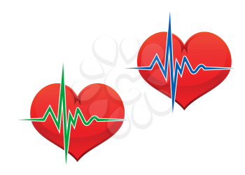 Royalty Free Clipart Image of Hearts and Monitors