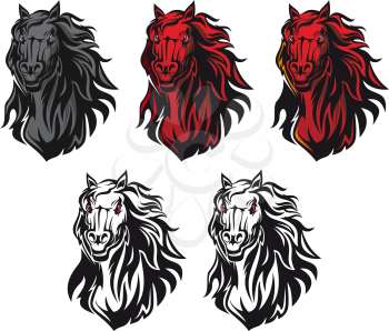 Royalty Free Clipart Image of Horse Heads