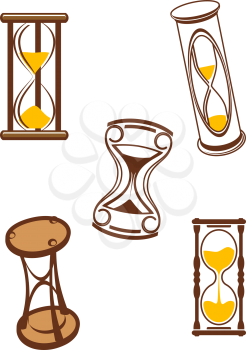 Royalty Free Clipart Image of a Set of Hourglasses