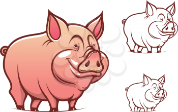 Royalty Free Clipart Image of Pigs