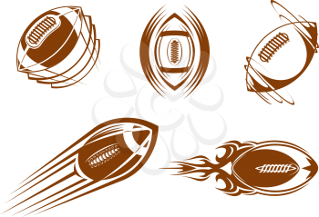 Royalty Free Clipart Image of Rugby and Football Symbols