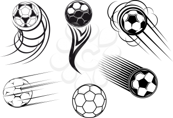 Royalty Free Clipart Image of Football and Soccer Symbols