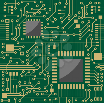 Royalty Free Clipart Image of a Circuit Board Background