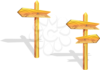 Royalty Free Clipart Image of Wooden Sign Posts