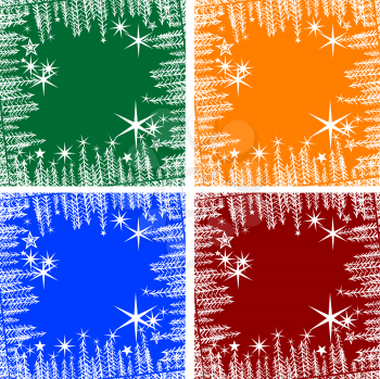 Royalty Free Clipart Image of a Set of Christmas Backgrounds