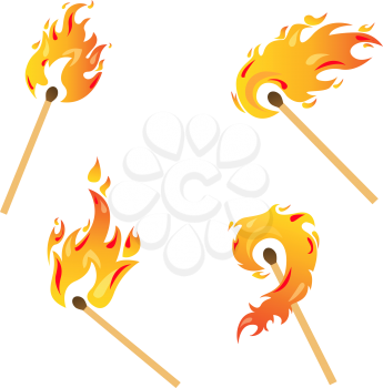 Royalty Free Clipart Image of a Set of Flames