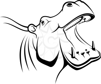 Royalty Free Clipart Image of a Hippopotamus Head