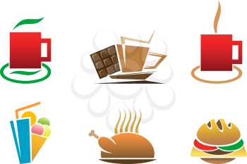 Royalty Free Clipart Image of Fast Food Symbols