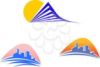Royalty Free Clipart Image of Modern Buildings