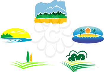 Royalty Free Clipart Image of Nature Symbols