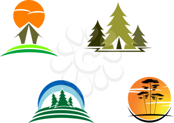Royalty Free Clipart Image of Tourism Symbols