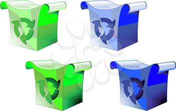 Royalty Free Clipart Image of Recycle Bins