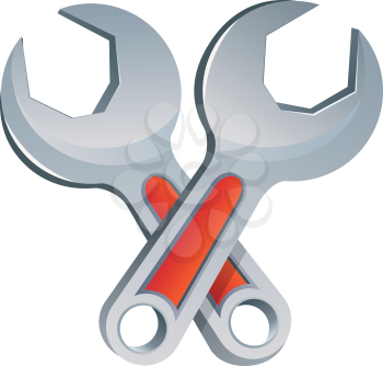Royalty Free Clipart Image of Two Wrenches