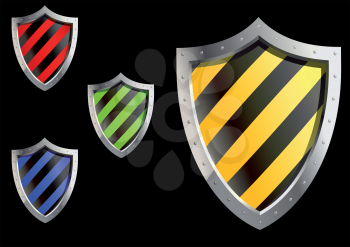 Royalty Free Clipart Image of Glossy Shield Background