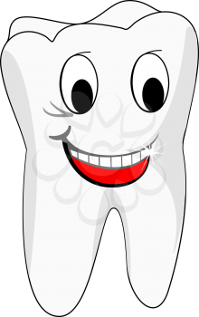 Royalty Free Clipart Image of a Healthy Happy Tooth