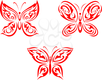Royalty Free Clipart Image of a Set of Butterflies