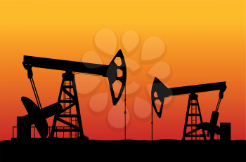 Royalty Free Clipart Image of an Oilfield