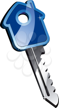 Royalty Free Clipart Image of a Metallic Key