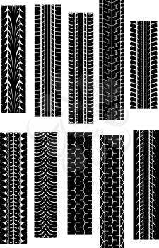 Royalty Free Clipart Image of a Set of Tire Treads
