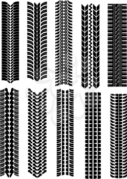 Royalty Free Clipart Image of a Set of Tire Treads