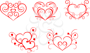 Royalty Free Clipart Image of Fancy Hearts