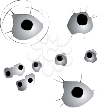 Royalty Free Clipart Image of a Bullet Hole Background