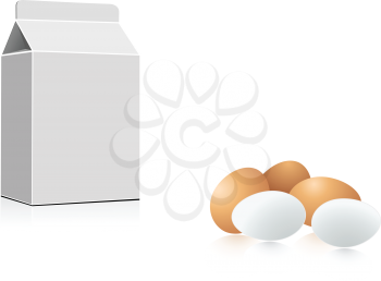 Royalty Free Clipart Image of Milk and Eggs
