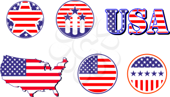 Royalty Free Clipart Image of a Set of American Symbols