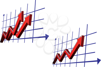 Royalty Free Clipart Image of Two Graphs