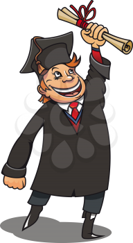 Smiling student with diploma for education concept or design