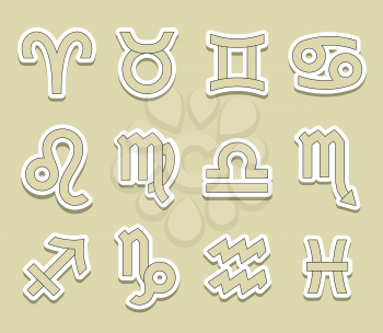 Set of horoscope symbols for astrology design