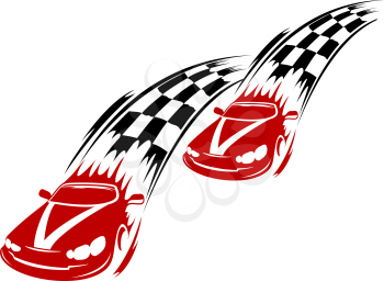Racing cars and symbols for sports or tattoo design