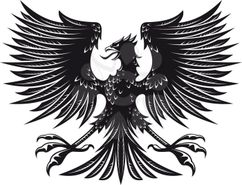 Big detailed eagle for heraldry or tattoo design