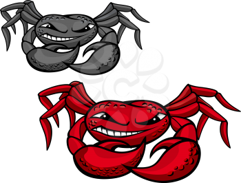 Red angry crab with claws for mascot design