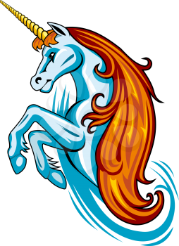 Fantasy unicorn in cartoon style for tattoo design