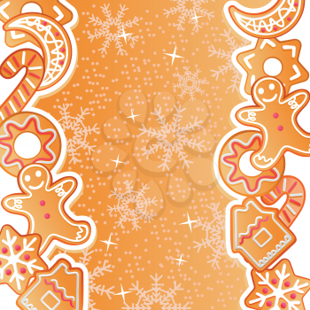 Gingerbread background for christmas or new year holiday design