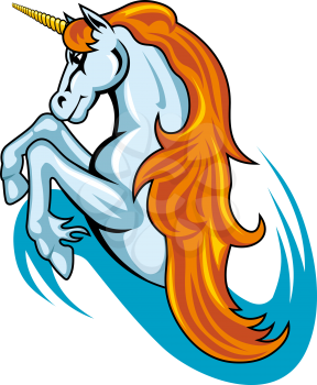 Fantasy unicorn horse in cartoon style for tattoo design