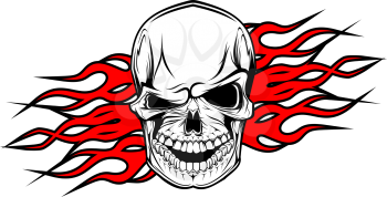 Danger evil skull as a tattoo isolated on white