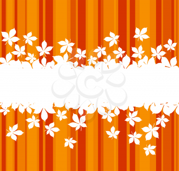 Autumnal  leaves background with frame for seasonal design
