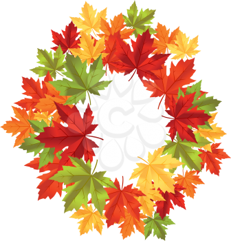 Autumnal falling leaves frame for seasonal design