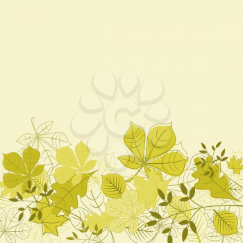 Autumnal leaves on background for seasonal design