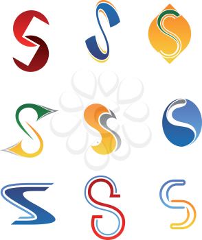 Set of alphabet symbols and elements of letter S