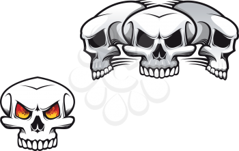 Danger skulls as a tattoo or evil concept
