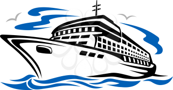 Ship silhouette for transportation or travel design