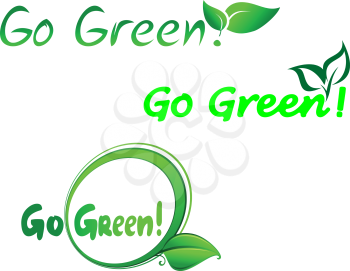 Set of go green symbols for ecology design