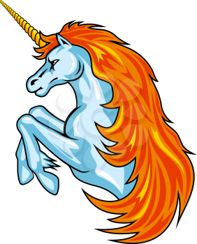 Magic fantasy unicorn horse in cartoon style for design