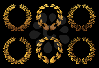 Set of laurel wreaths for badge or label design